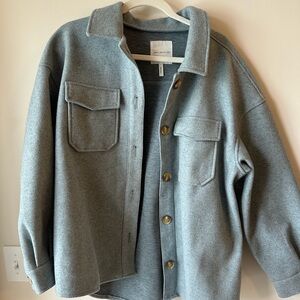 Blue grey Button-Up Jacket